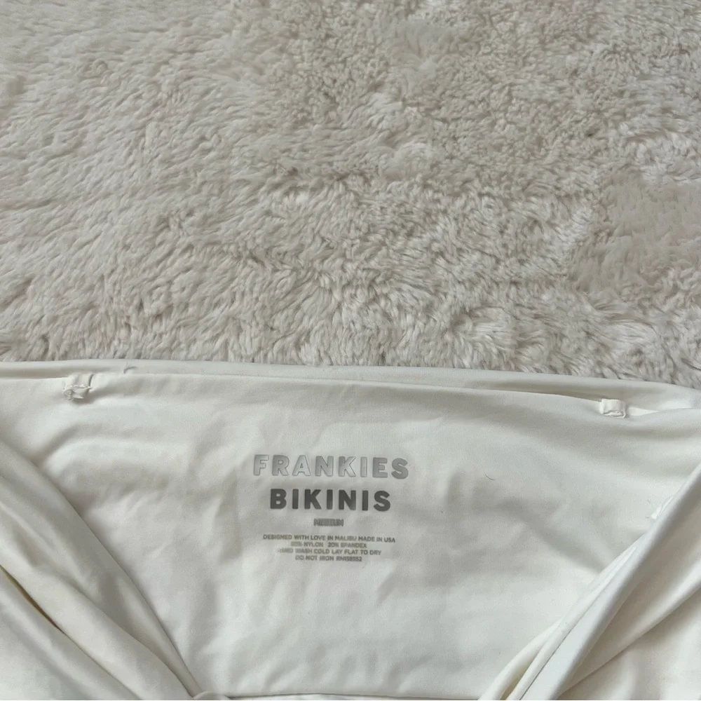 Frankie's Bikinis White Twist Front Bikini Top